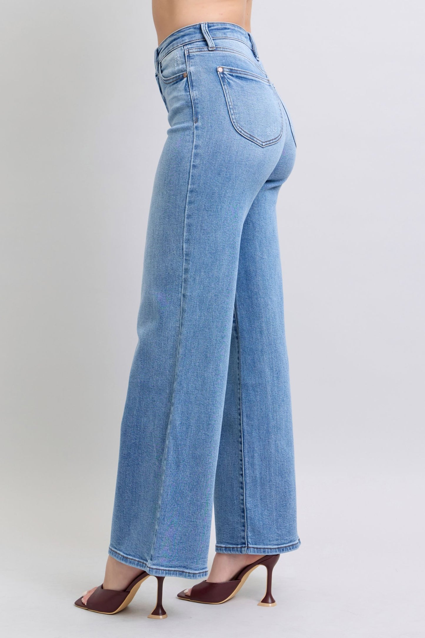 Blue Full Size Wide Leg Jeans with Pockets