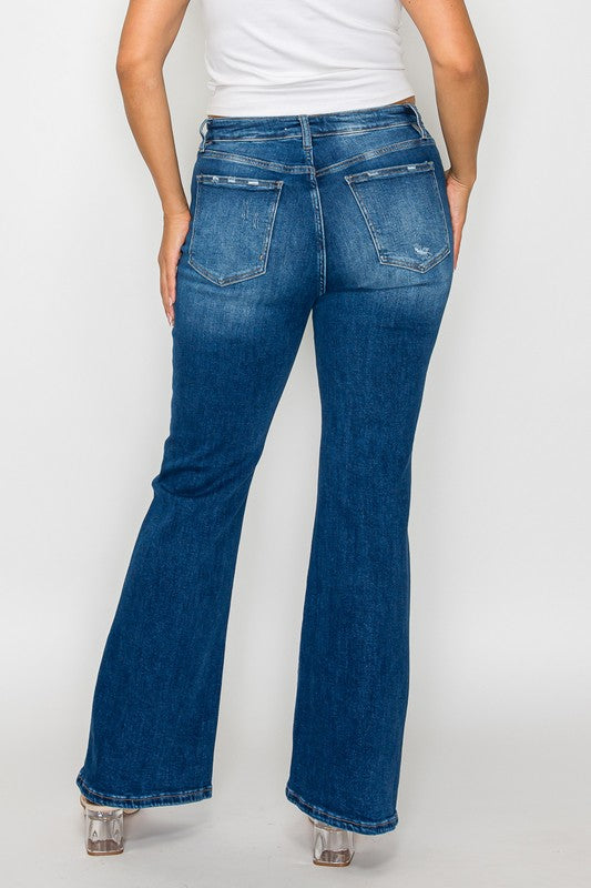 Full Size High Rise Bootcut Jeans with Pockets