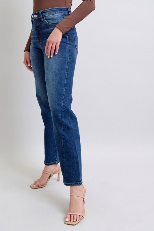 Blue Full Size Side Seam Detail Straight Jeans with Pockets