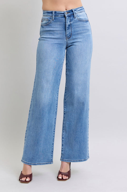 Blue Full Size Wide Leg Jeans with Pockets