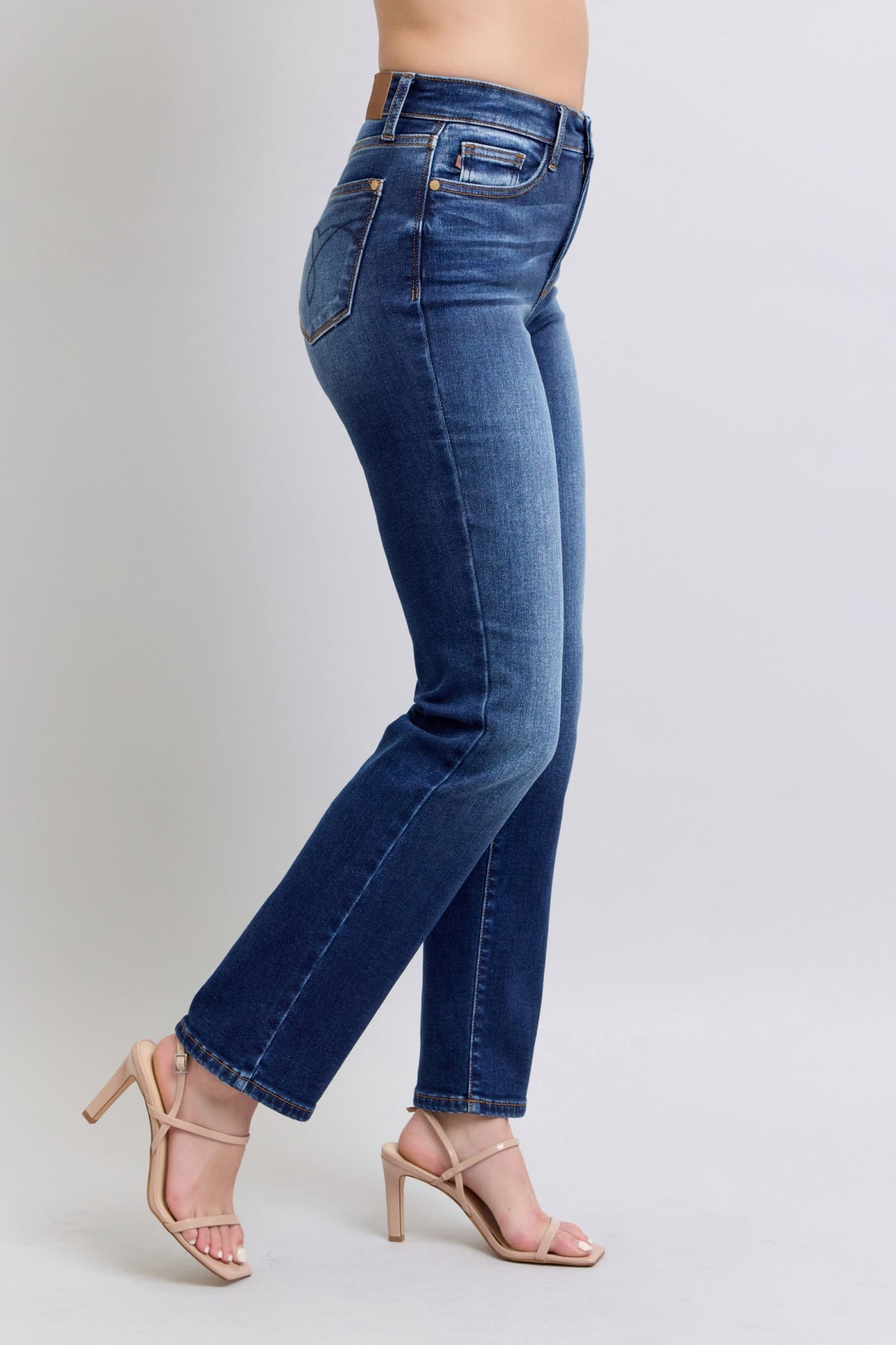 Blue Full Size Washed Straight Leg Jeans with Pockets