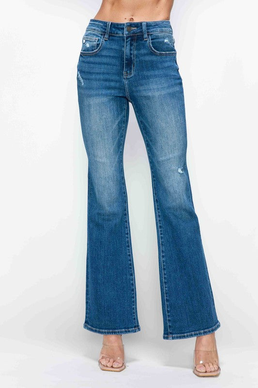 Full Size High Rise Bootcut Jeans with Pockets